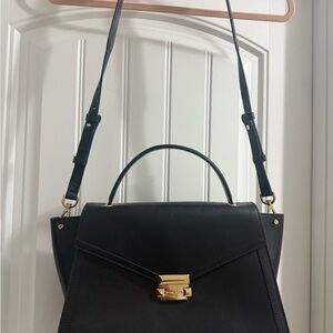 Michael Kors Black Satchel with Gold Accents